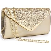 Dasein Women Evening Bags Formal Clutch Purses for Wedding Party Prom Handbags with Shoulder Strap and Glitter Flap | Formal, Wedding Party, Prom, with Shoulder Strap, Glitter Flap, Formal