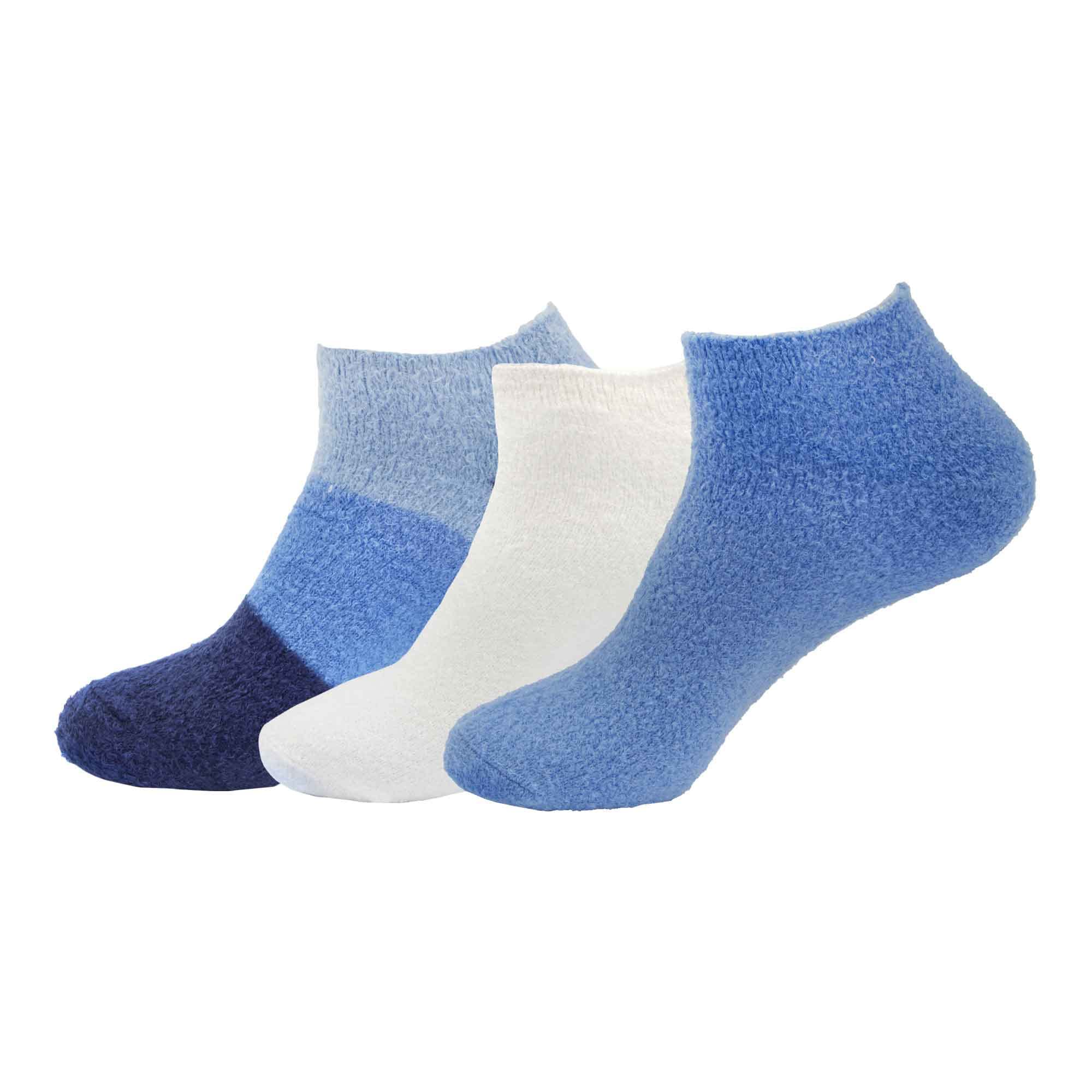 BambooMN Women's Small Super Aloe Infused Fuzzy Nylon Socks - Assortment J - X-Large (UK Size 7-11)
