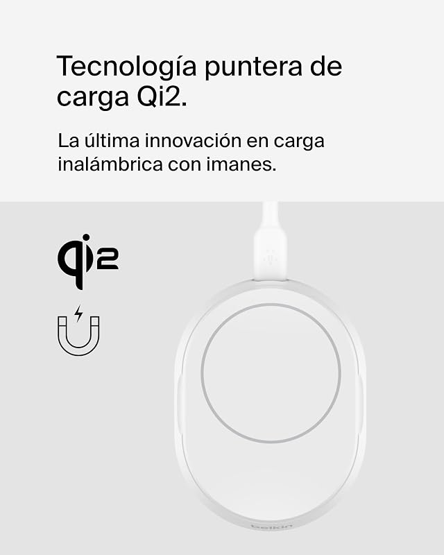BoostCharge Pro Qi2 Carregador sem fios compatível com MagSafe, suporte de carregamento magnético conversível de 15W, para Apple iPhone 17, Air, Pixelsnap, AirPods, Adaptador de 20W - Branco