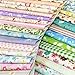 flic-flac Quilting Fabric Squares 100% Cotton Precut Quilt Sewing Floral Fabrics for Craft DIY (4 x 4 inches, 240pcs)