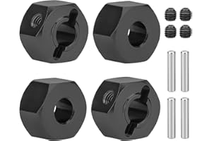 daitoku Wheel Hex Hub Kit Aluminum Upgrades Parts Accessories for Traxxas Mini-Maxx 4WD RTR 1/16 RC Car - Black