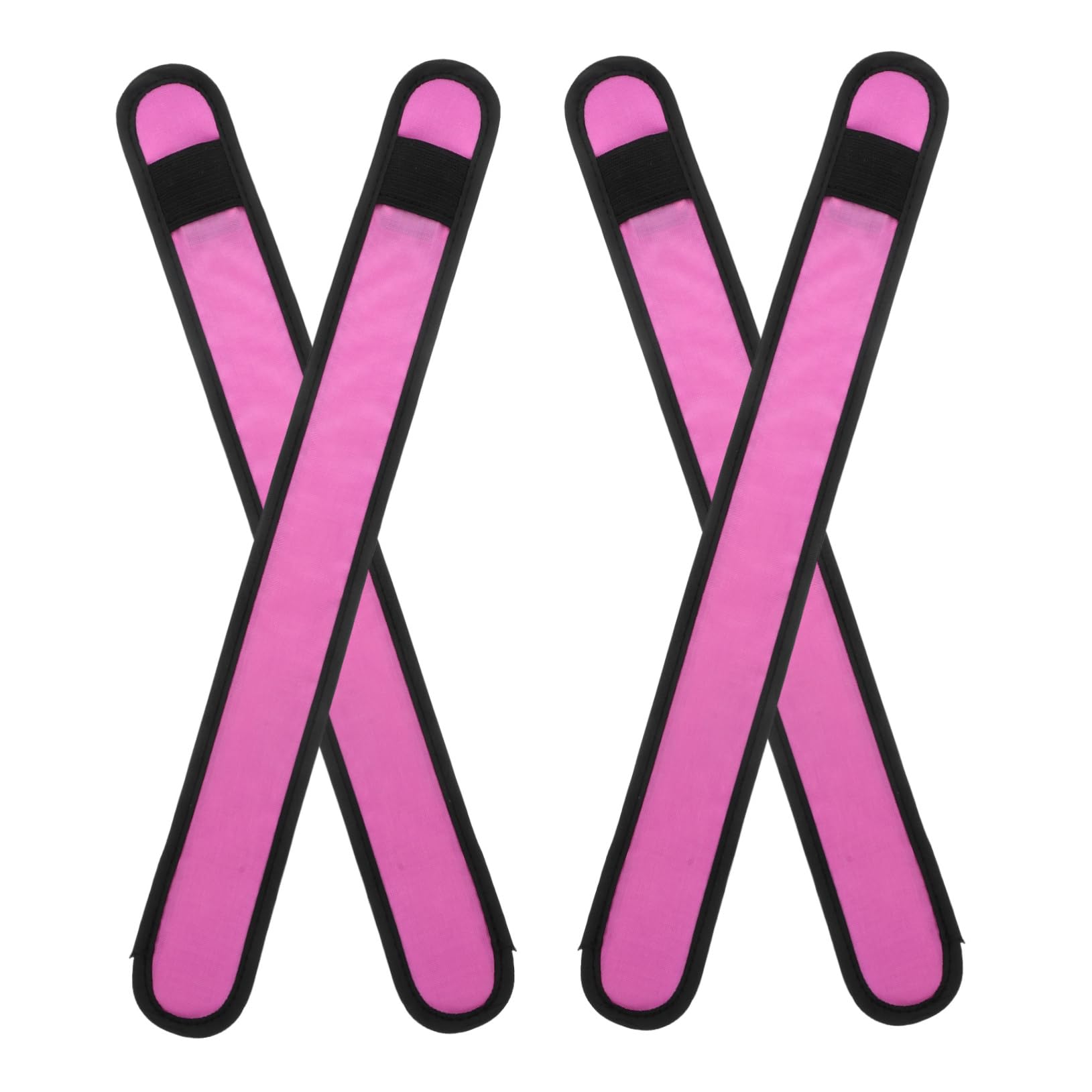 Kisangel Pack of 4 Horse Leggings with Ankle Strap LED Safety Band Horse Lights LED Horse Chest Collar Light Up LED Bracelets Luminous Horse Boots Pink Fabric