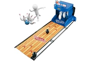 Electronic Bowling Alley Game, Foldable Indoor Electronic Bowling Alley Game with LED Scoreboard, for Children and Adults Int
