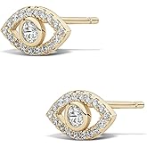 MILLA CZ Gold Stud Earrings & Sterling Silver Stud Earrings - Inspirational Boho Earrings for Women Trendy Indie Jewelry, Hippie Jewelry