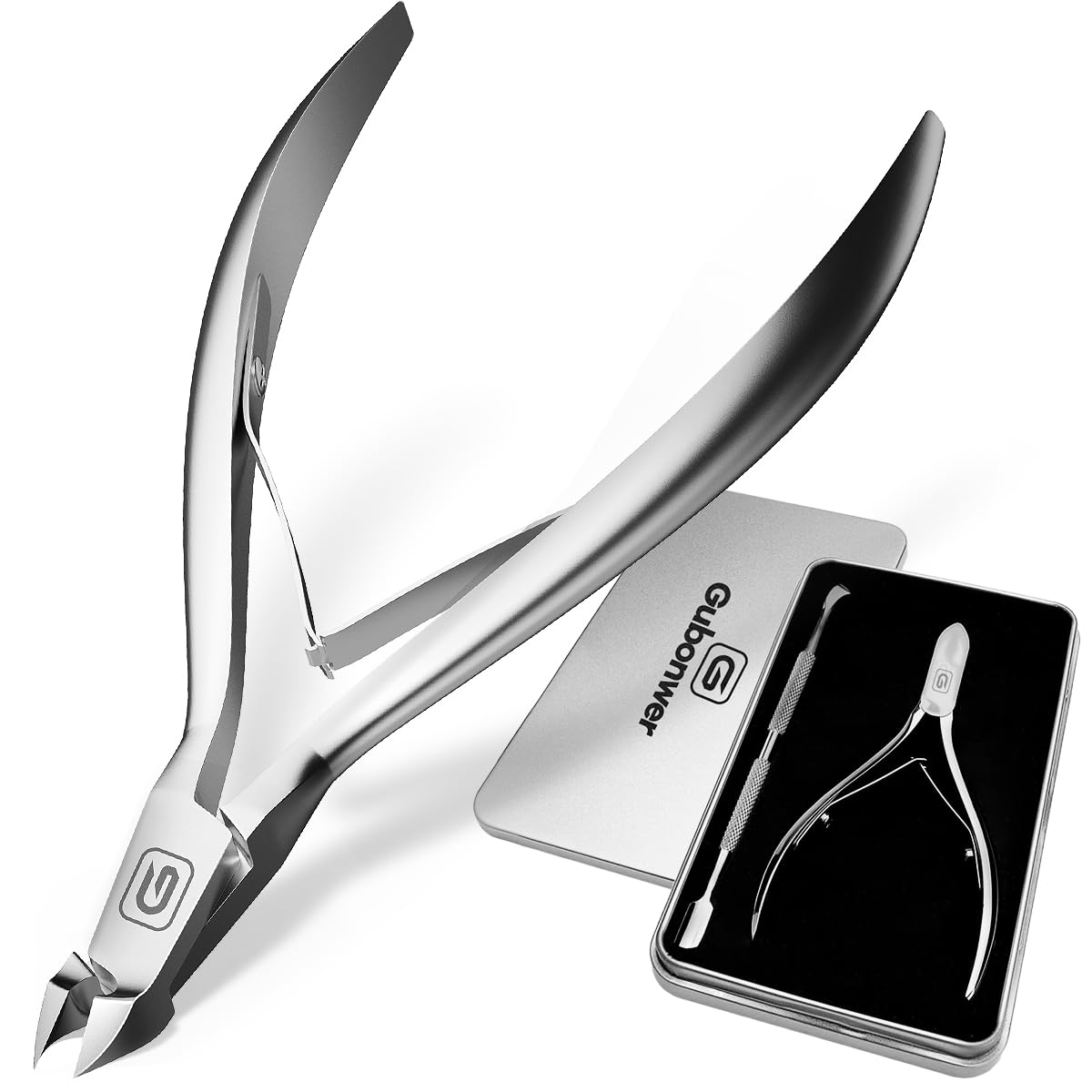 Cuticle Trimmer 3/4 Jaw Extremely Sharp Cuticle Nippers Scissors Stainless Steel Clippers Cutter Cuticle Clippers, Cuticle Pusher, Nail Cuticle Trimmer Professional Cuticle Cutter