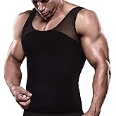 Hoter Men's Compression Shirt to Hide Gynecomastia Moobs Chest Slimming Body Shaper Undershirt