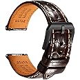 REZERO Leather Watch Bands for Men, Quick Release Watch Straps, Luxury Italian Alligator Grain Embossed Band Replacements 19mm 20mm 21mm 22mm