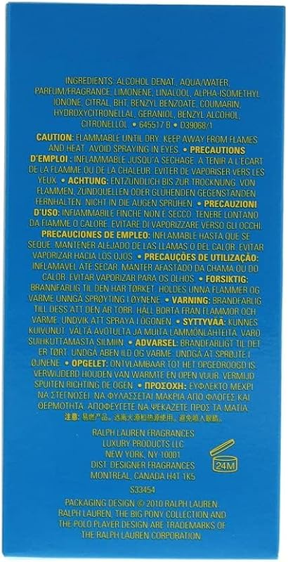 Ralph Lauren, Big Pony Blue, Fougère Eau de Toilette masculina, 50 ml