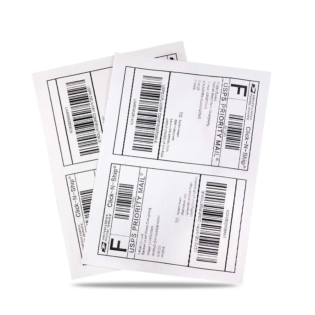8.5" x 5.5" Half Sheet Self Adhesive Shipping Labels for Laser or Inkjet Printer (3000 Labels) Image