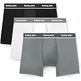 Tommy John Men's Essential Cool Cotton Stretch Boxer Brief Underwear - 6" 3-Pack, Breathable, Moisture-Wicking, Support Pouch