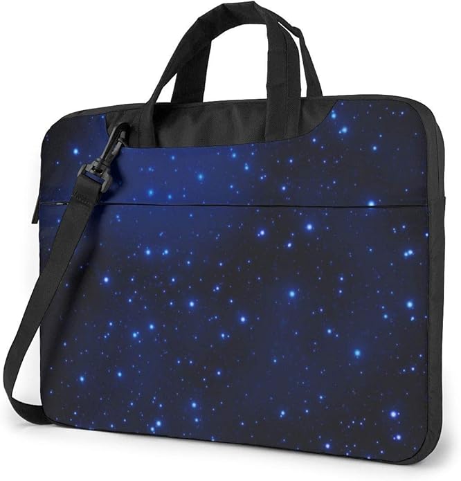 Starry Galaxy Space Laptop Sleeve Case with Shoulder Straps for