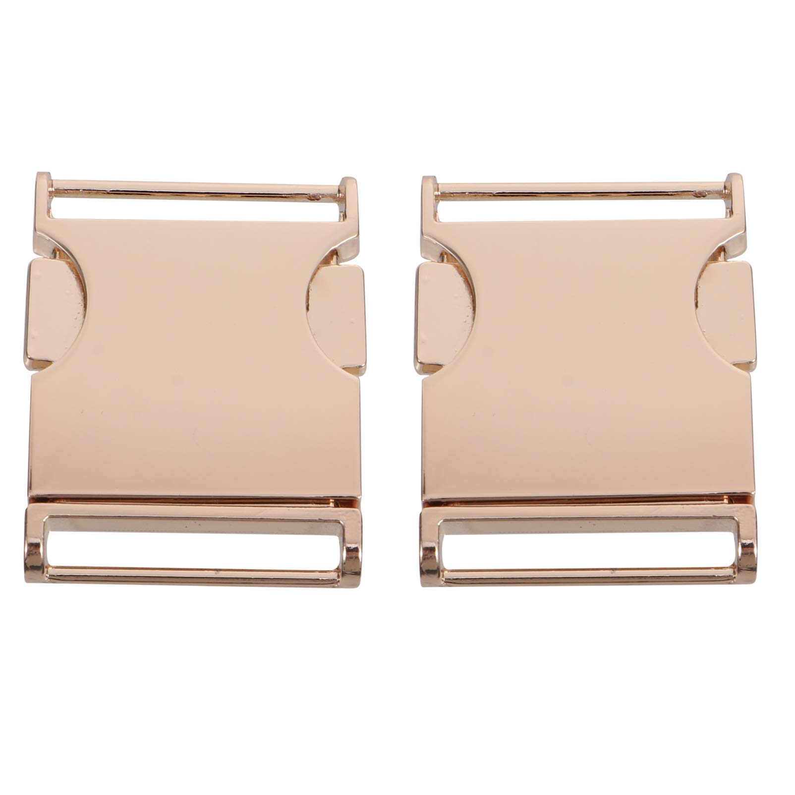Amosfun 2pcs Quick Side Release Buckles Zinc Alloy Adjustable Webbing Buckles Clips for Clothing Coat Backpack Replacement Accessory (Golden 30MM)