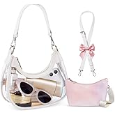 crawing Clear Bag for Stadium Events, Clear Shoulder Bag for Stadium Approved with Wallet, for Concerts Sports Events