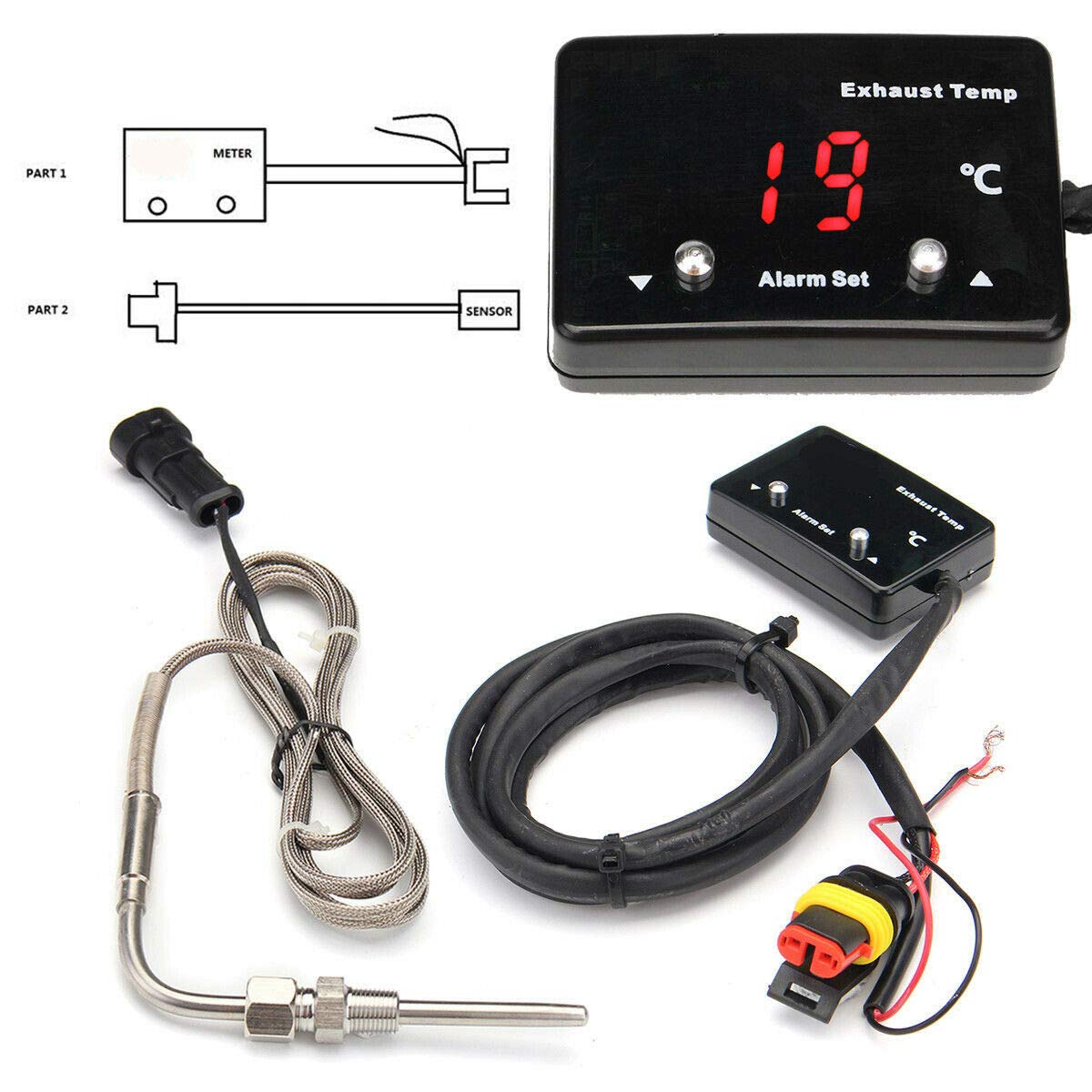 Manoch LED Digital Exhaust Gas Temp Gauge Car EGT EXT Turbo Diesel