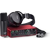 Focusrite Scarlett 2i2 Studio 4th Gen USB-C Audio Interface Bundle | 2 Mic Preamps, 2 Hi-Z Inputs, Auto Gain, Clip Safe, Air Modes, CM25 MkIII Mic, SH-450 Headphones, 24-Bit/192kHz