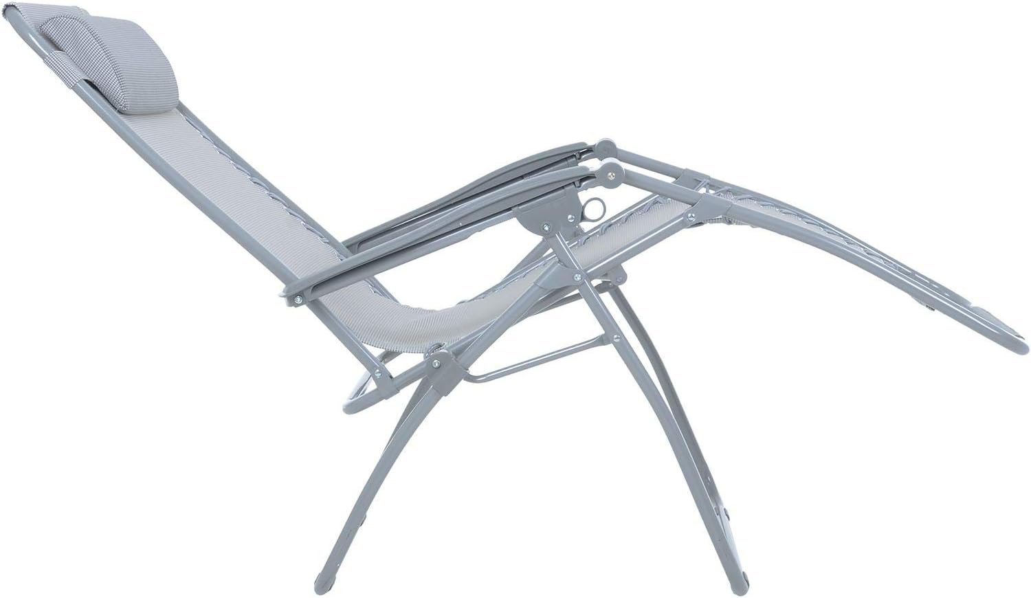 Azuma Garden Chair Silver Grey Texteline Zero Gravity Recliner Seat For