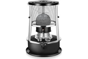 LINWIN 2 in 1 Portable Kerosene Heater & Stove 9000 BTU Non-Electric Indoor Outdoor Heater for Camping, Hunting, Cooking, Home, Garage, and Emergency Preparedness - Black