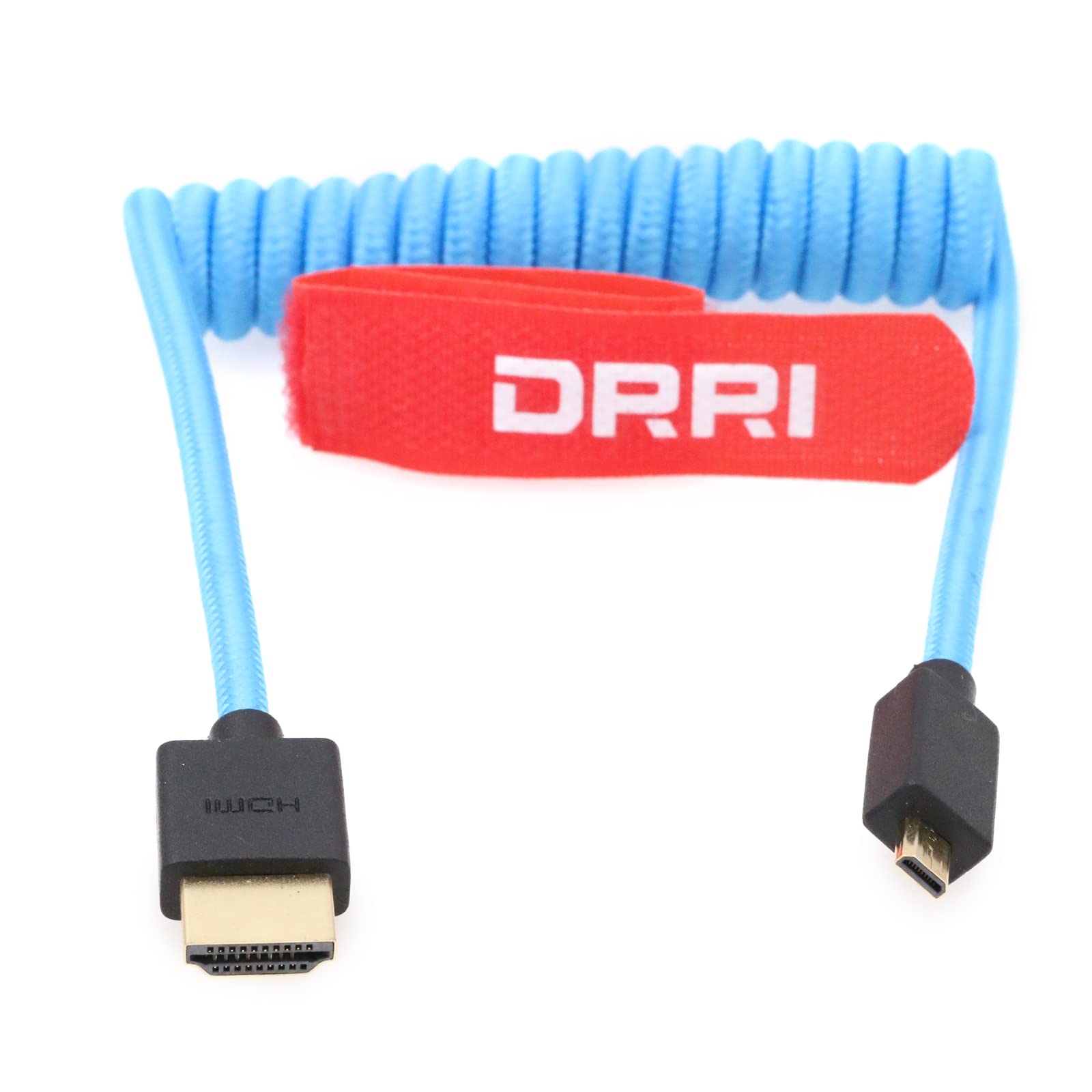 DRRI High Speed 8K Micro HDMI to HDMI 2.1 Braided Coiled Cable for Sony F55 a7S A7S3 A74 BMPCC4k Camera to Atomos Ninja Ninja V