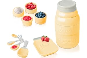 Comfify Vintage Mason Jar Kitchenware Set Multi-Piece Kitchen Ceramic Decor Set w/4 Measuring Cups, 4 Measuring Spoons and Sp