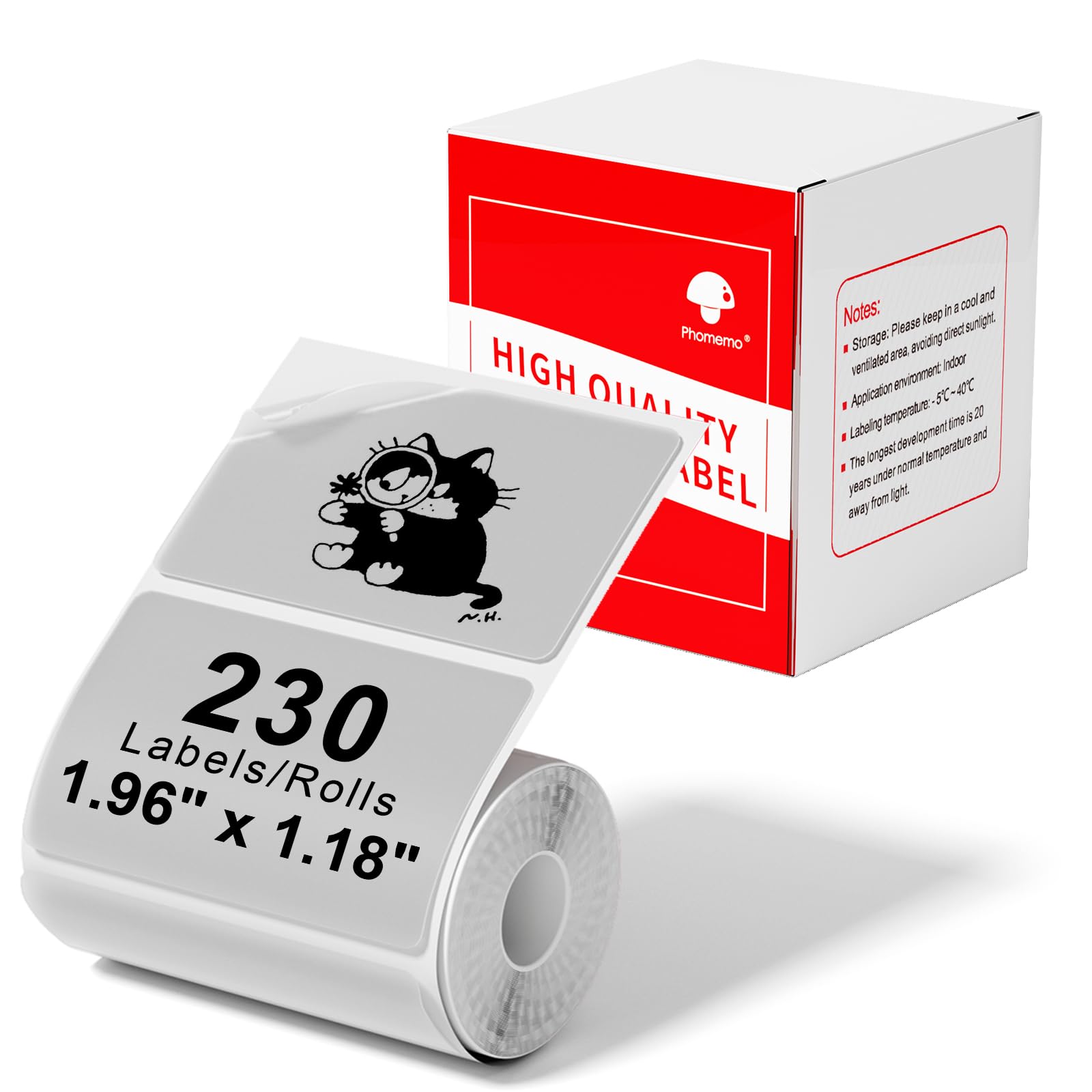 [230 pcs] Phomemo Transparent Thermal Label Paper