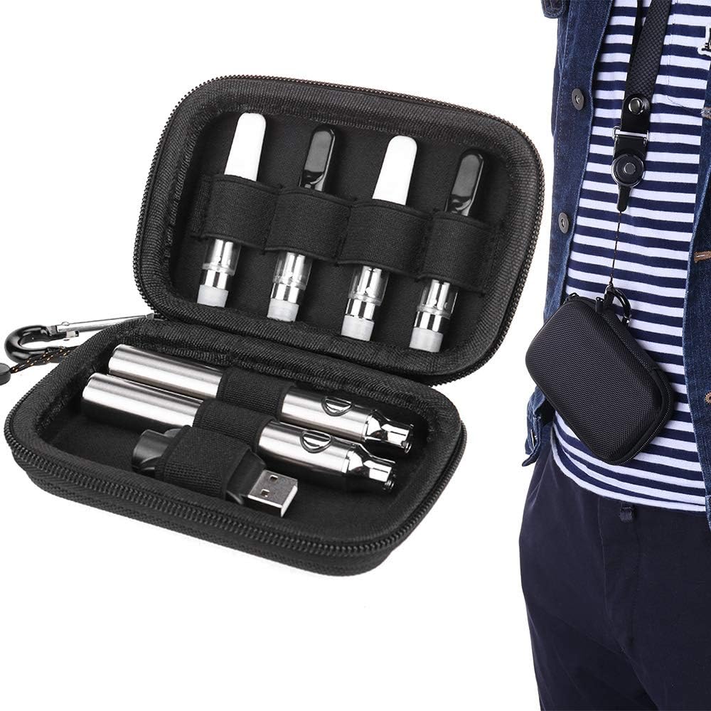 Biu-Boom Carrying Vape Bag-Vape Pen Small Travel case, Vaping Organizer Pouch. Carry with Belt Clip, Carabiner or Lanyard, for 510 Battery,Charger, e-Juice, Kit, Supplies,cartridges [Only Case ]