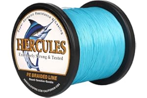 HERCULES Cost-Effective Super Cast 8 Strands Braided Fishing Line 10LB to 300LB Test for Salt-Water,109/328/547/1094 Yards(100M/300M/500M/1000M),Diam.#0.12MM-1.2MM,Hi-Grade Performance,Variety Colors