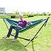 ONCLOUD 550 LBS Capacity Double Hammock with Stand Included with Portable Carrying Bag, Heavy Duty 2-Person Hammock for Outdoors & Indoors - Desert Stripe, Series TDCTZ1 - Blue Green Stripe