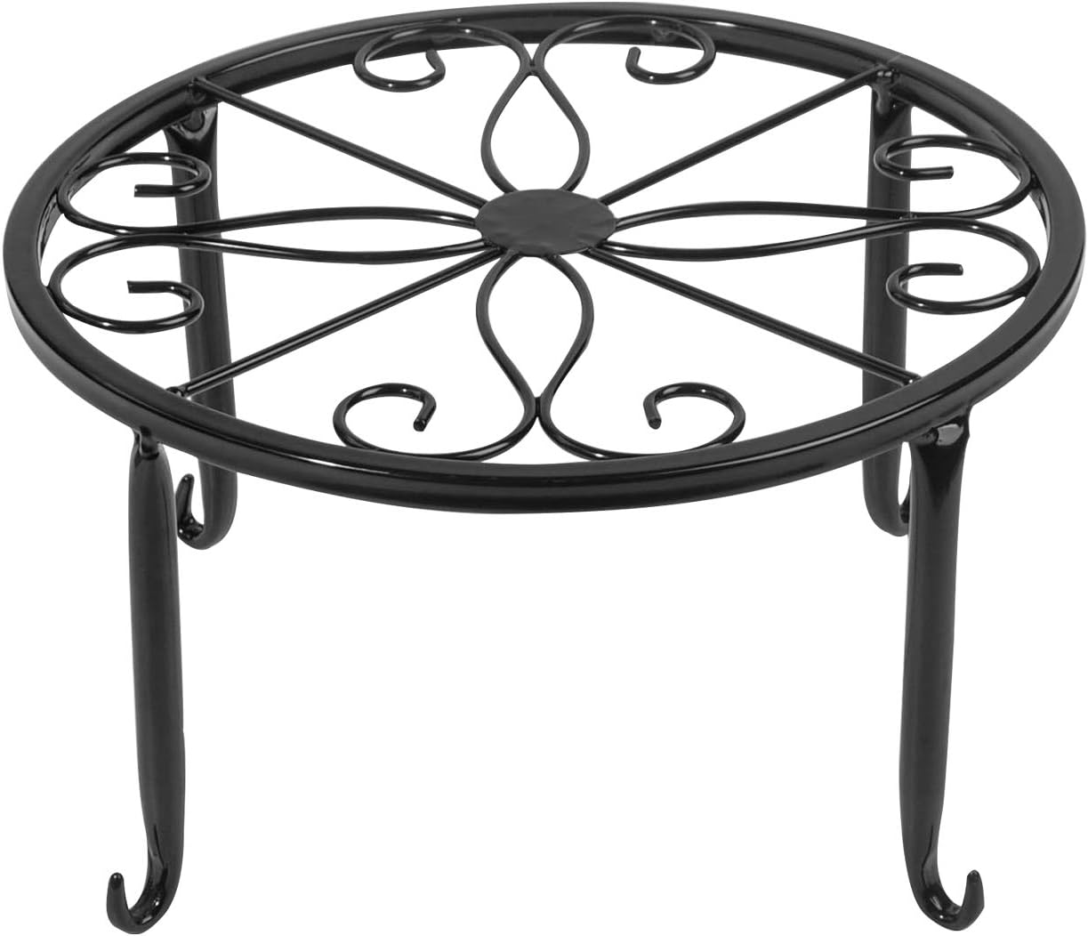 1 Pack Iron Black Antirust Plant Stand,Easy Movable and Stable Potted Holder for Indoor Outdoor Heavy Duty Container,Beverage Dispenser on Livingroom Floor,Balcony, Porch,Tabletop (1)