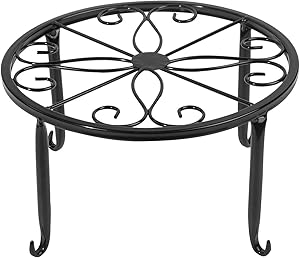1 Pack Iron Black Antirust Plant Stand,Easy Movable and Stable Potted Holder for Indoor Outdoor Heavy Duty Container,Beverage Dispenser on Livingroom Floor,Balcony, Porch,Tabletop (1)