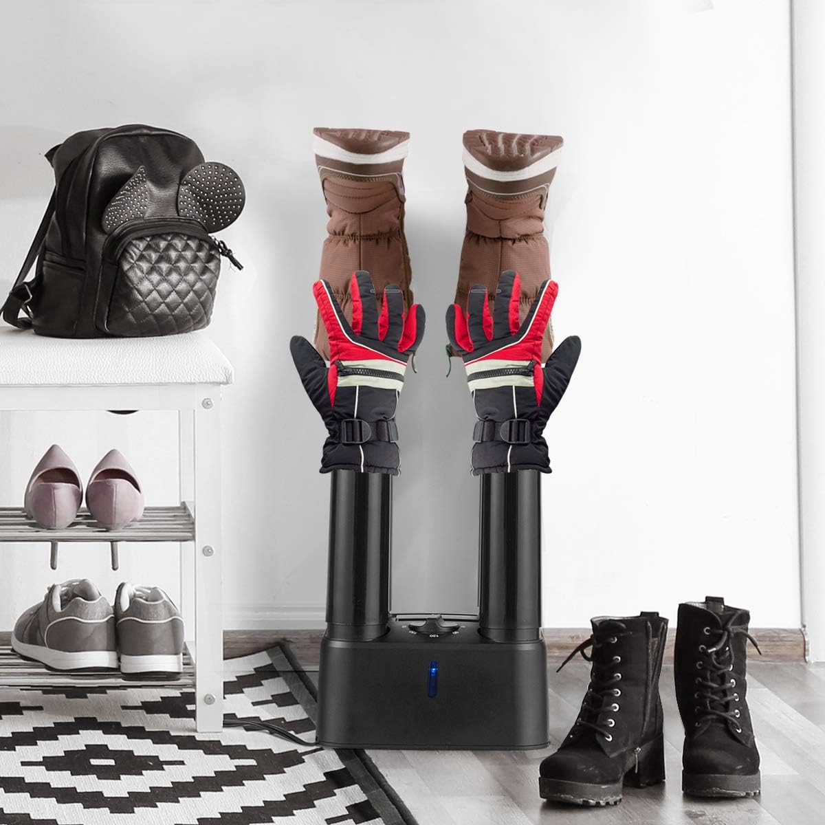 COSTWAY Shoe Dryer, 180 Mins Timer, CETL Standard Noiseless Boot Warmer with Heat Blower for Snow Boot Sneaker Glove Hats, with Detachable Pipes: Sports & Outdoors