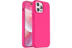 Vooii Compatible with iPhone 14 Pro Max Case, Upgraded Slim Liquid Silicone Case, [Anti-Scratch Soft Microfiber Lining] Full Covered Soft Gel Rubber 14 Pro Max iPhone Case 6.7 inch - Hot Pink