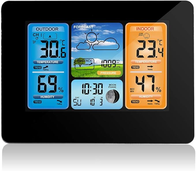 Home Weather Stations Wireless Indoor Outdoor, Color