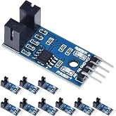 DAOKAI 10PCS Comparator Speed Sensor Module LM393 Chip Motor Measuring Slot Type IR Optocoupler for Motor Speed Detection Also for MCU Arduino