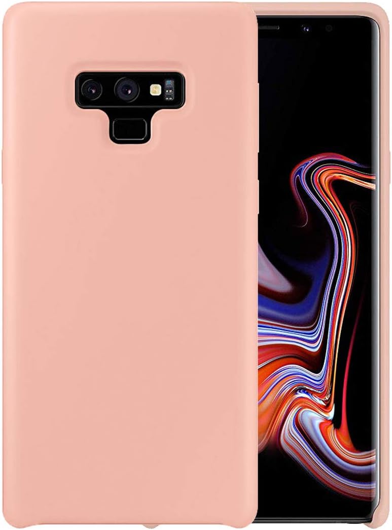 DEVMO Phone Case Compatible with Samsung Galaxy Note 9 Liquid Silicone Phone Case Gel Rubber Full Body Protection Shockproof Cover Case Drop Protection Pink