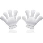 Cossoul Jumbo Costume Gloves for Women Men Adult, Large Plush 3D White Gloves for Halloween Cosplay, Parties &amp; Role Playing