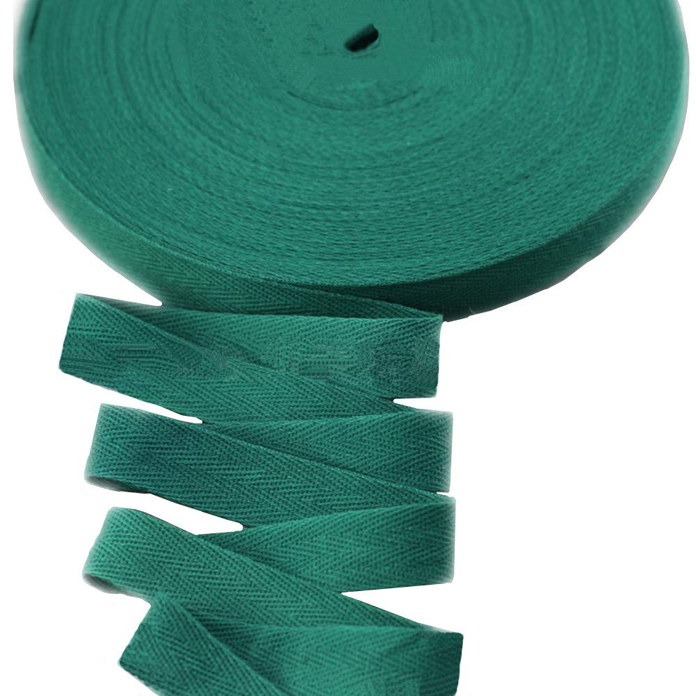 45meters Cotton Ribbon Herringbone Webbing Trim Fabric Tape Tapestry for Bias Binding Gift Wrapping Embellishment Craft Width 20mm (Sea Green)