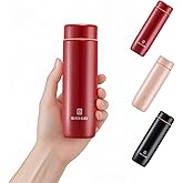 Small Thermo Bottle Slim Mini Vacuum Insulated Water Bottle 285ml/9.6oz Water Flask Stainless Steel Thermal Water Bottles Thermo for Hot and Cold Drinks Perfect for Purse or Kids Lunch Bag(Red)