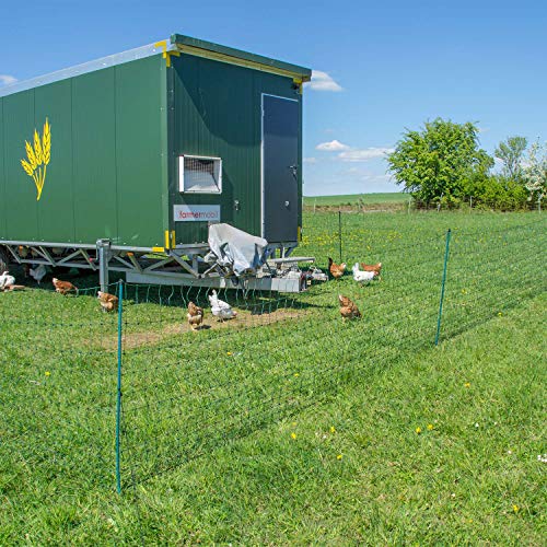 Sicherheitsnetz für Geflügel, 105cm, 25m, 9 Pfähle, grün – Bild 4