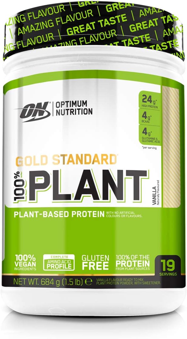 ON 100% Gold Standard Plant Protein 684g 100% Vegan Vegetarian (Organic Pea Protein, Organic Brown Rice Protein, Organic Sacha Inchi Protein) (Vanilla)