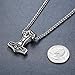 Aoiy Men's Stainless Steel Viking Thor's Hammer Celtic Knot Pendant Necklace, 24