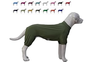 LoveLongLong Dog Jumpsuit with UV Protection and Quick-Dry Fabric for Spring Summer Pet Pajamas Army Green M