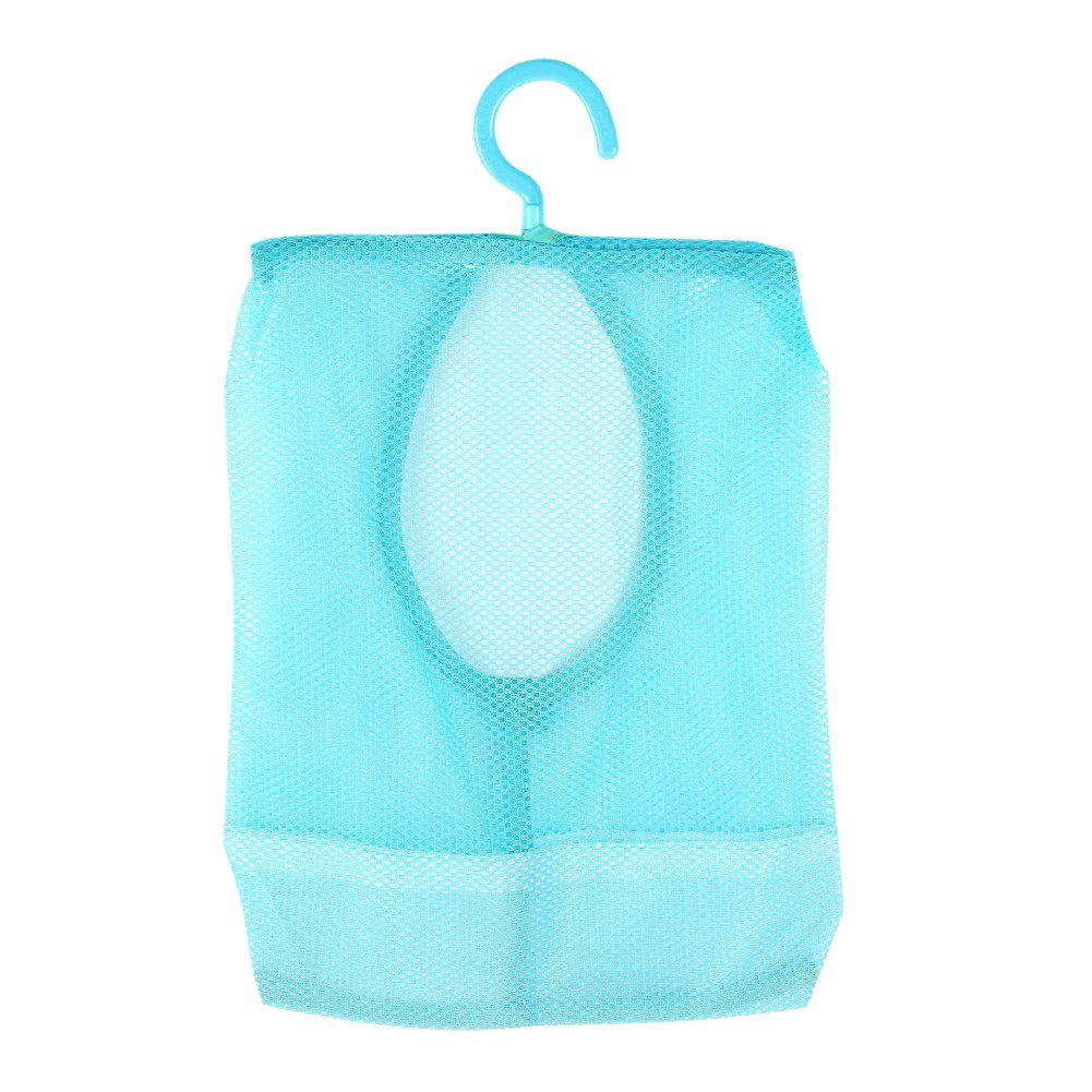 SEAFRONT Hanging Mesh Storage Bag Multi Purpose Shower Organizer for Socks Bras Cosmetics Shampoo Camping Travel Dorm (Blue)