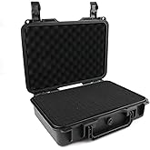 Liyirui Carrying Hard Case with Pre Grid line Cube Sheet Foam Foam for Jewelry,Wristwatch,Electronics, and Gear, Black,Small,8.1 * 7.7 * 2.9 inch