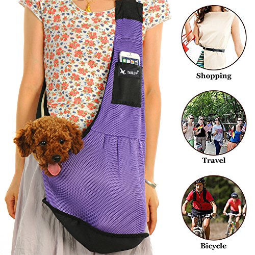 kiwitatá Small Dog Cat Pet Sling Carrier Bag Hands Free Adjustable Puppy Single Shoulder Travel Tote for Cats Dogs Bunny - Thumbnail 7