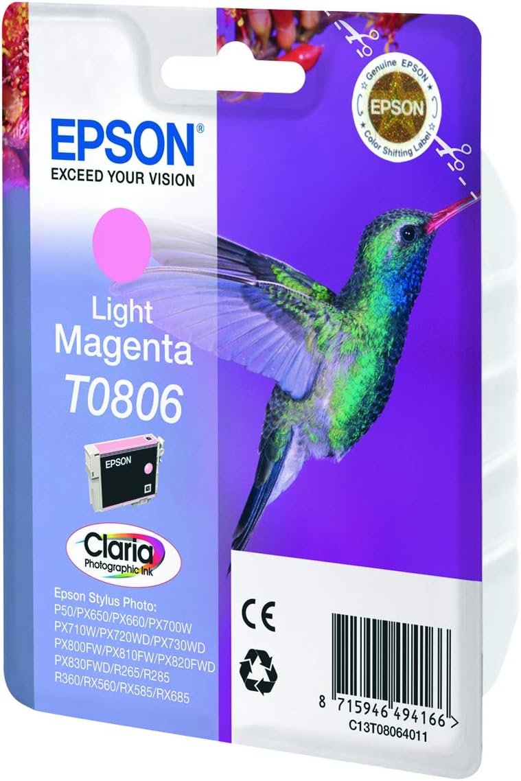 Epson Original C13T08064011 T0806 Light Magenta Ink Cart, Genuine - Image 3