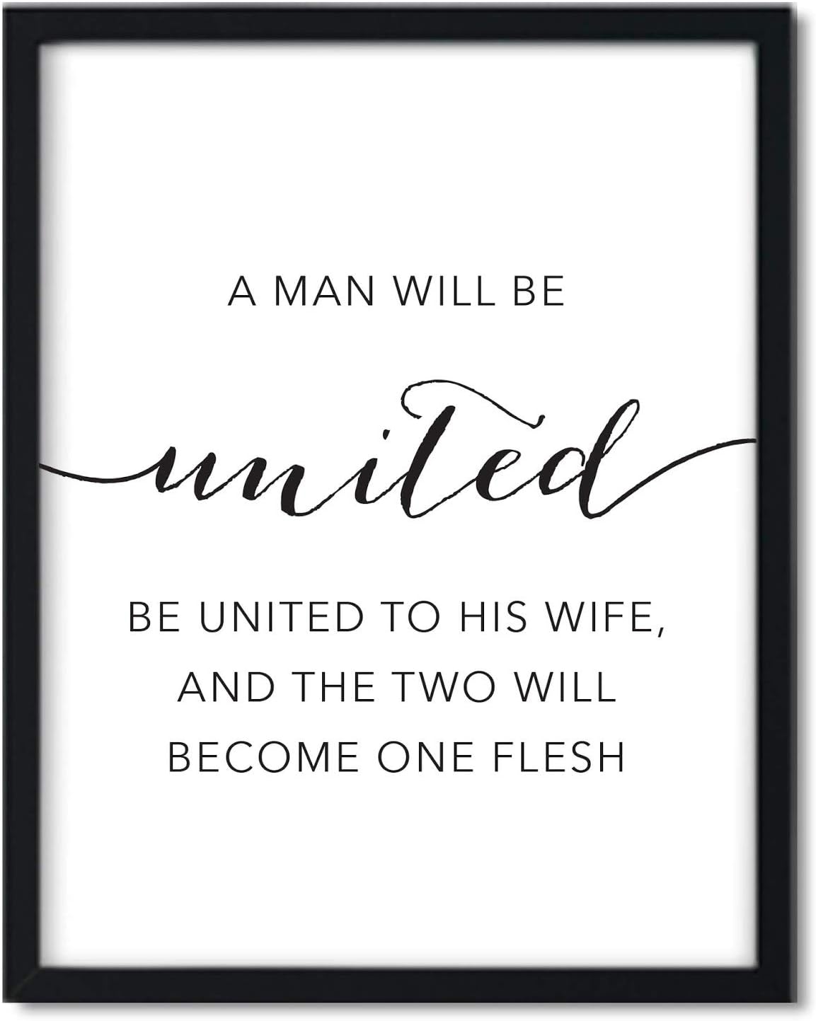 Amazon Com Andaz Press Unframed Black White Wall Art Decor Poster Print Bible Verses Ephesians 5 23 A Man Will Be United To His Wife And The Two Will Become One Flesh 1 Pack Christian