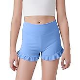 JOCMIC Girls Dance Athletic Shorts High Waisted Gymnastics Cartwheel Yoga Ruffle Shorts