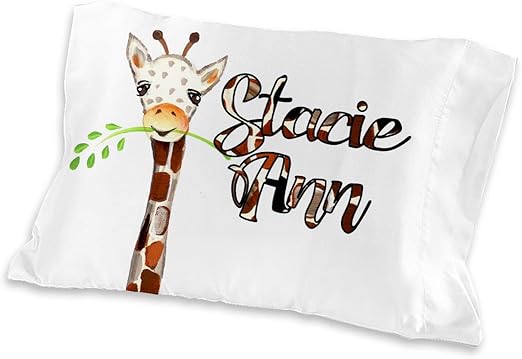 Amazon Com Personalized Watercolor Giraffe Kids Pillowcase