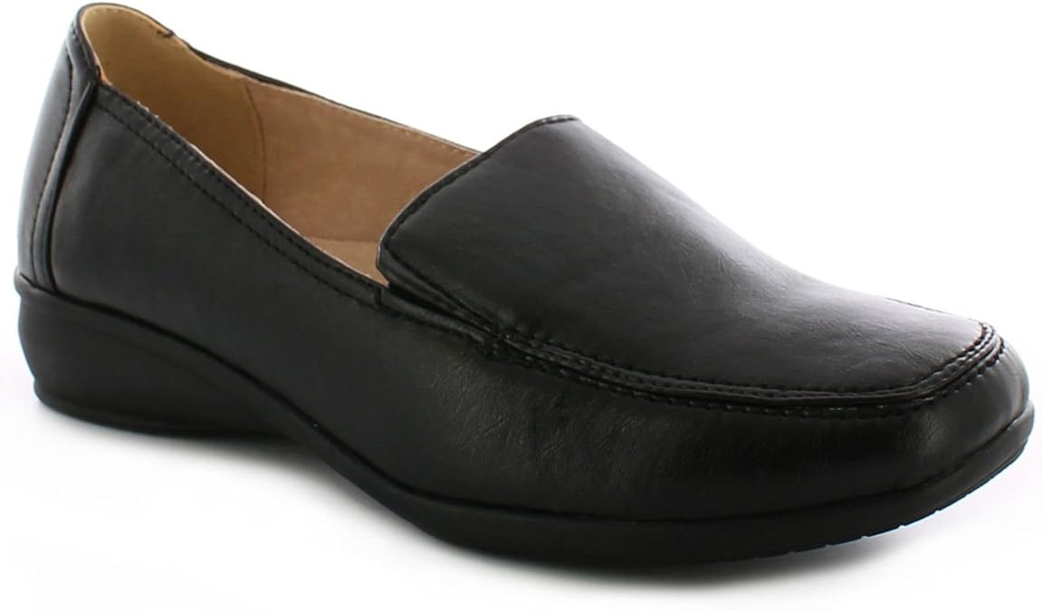 Dr Keller Womens Wide Fitting Shoes Ladies Lightweight Moccasin Flat Low Wedge FIT Comfort Smart