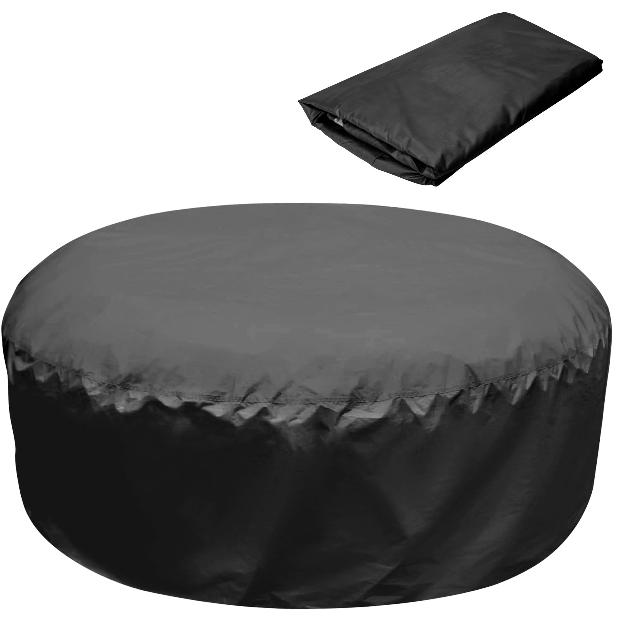 190×70CM Round Hot Tub Cover - 4 Persons Hot Tub Cover - 420D Full Coverage Hot Tub Covers Replacement -UV Resistant, Portable Overall Spa Safety Protector for Outdoor Hot Tubs